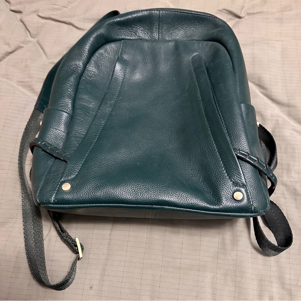 Lodis Teal Leather Backpack